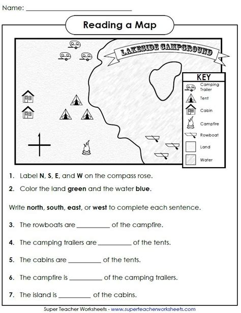 Map Key Worksheet 3rd Grade