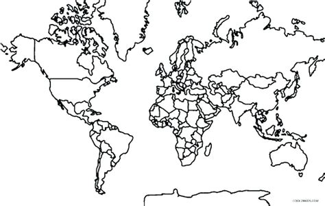 Map Of The World Coloring Shee