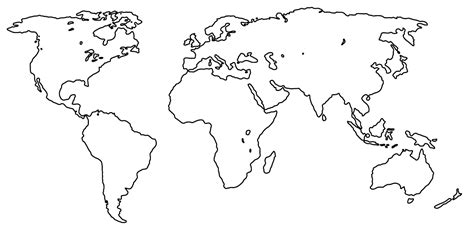Map Of The World Outline Printable