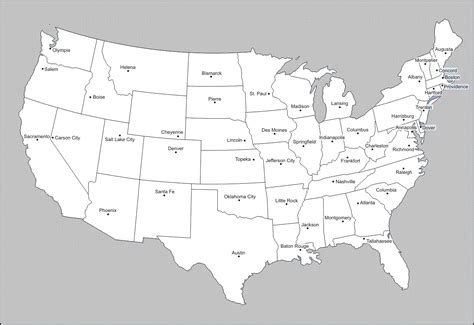 Map Of Usa Blank Printable