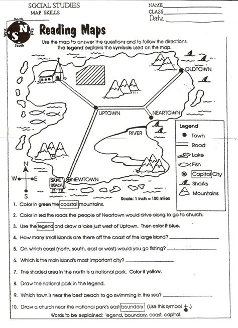 Map Reading Quiz Printable Printable Maps