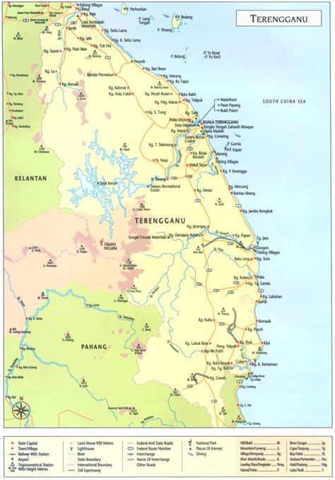 Map State of Terengganu Malaysia Wonderful Malaysia