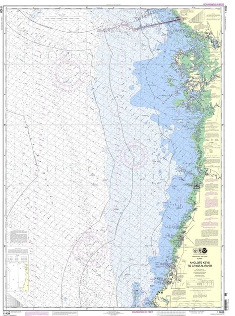 Map and Nautical Charts of Kings Bay, Crystal River, FL