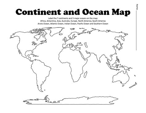 Using our Continents and Oceans Blank Map . Our Continents and Oceans Blank Map is great to use with your students if they’re learning about Continents and oceans and you want to challenge them to …. 