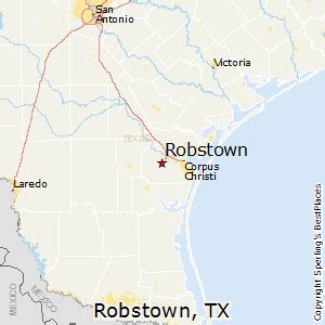 Map from Robstown to Corpus Christi