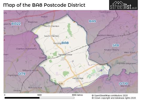 Map of BA8 0QZ postcode - doogal.co.uk