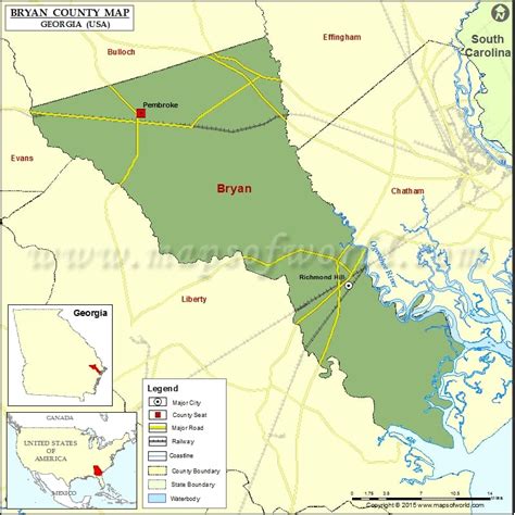 Map of Bryan County Georgia - HomeTownLocator