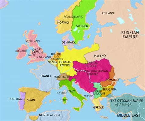 Map of Europe: 1914: On The Eve of World War I TimeMaps