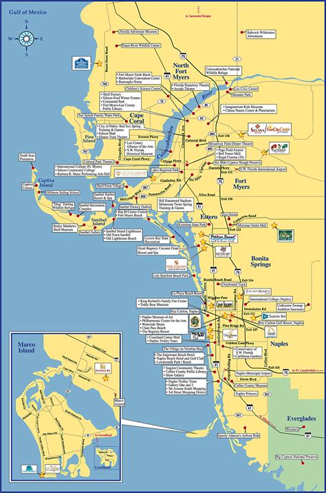 Map of Fort Myers, FL and Brunswick, GA