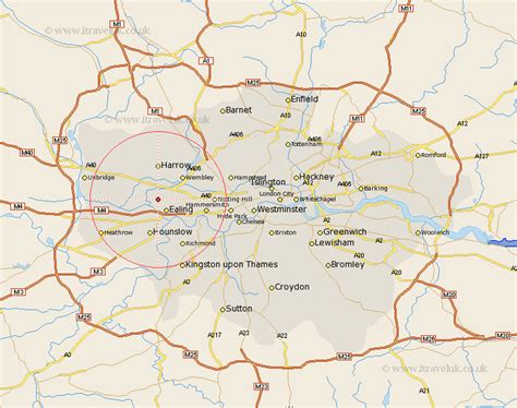 Map of Greenford Greater London (United Kingdom) - mapskm