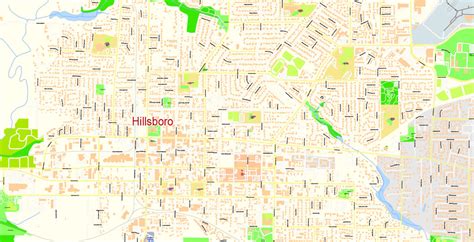 Map of Hillsboro, OR. Streets, roads, directions and sights of ...