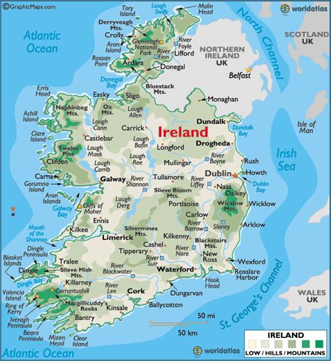 Map of Ireland Printable Oppidan Library