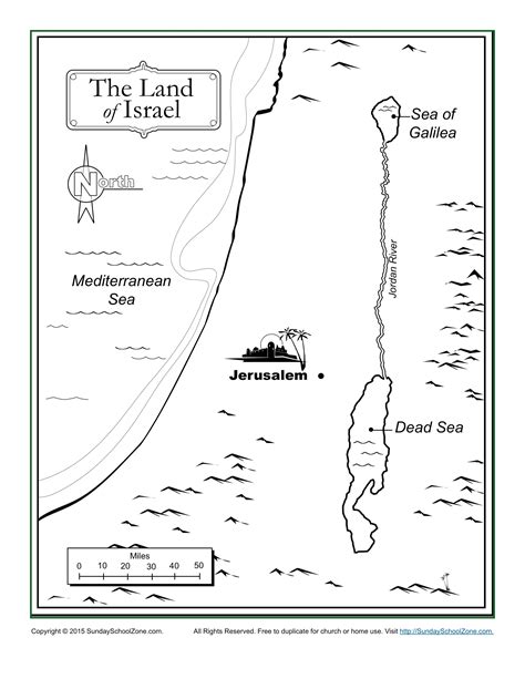Map of Israel Coloring Page