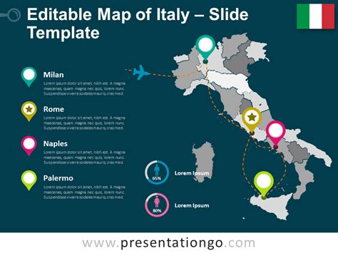 Map of Italy for PowerPoint and Google Slides