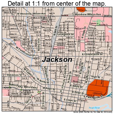 Map of Jackson MS