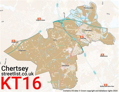 Map of KT16 0QN postcode