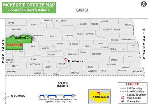 Map of McKenzie County, ND - street, area and satellite map