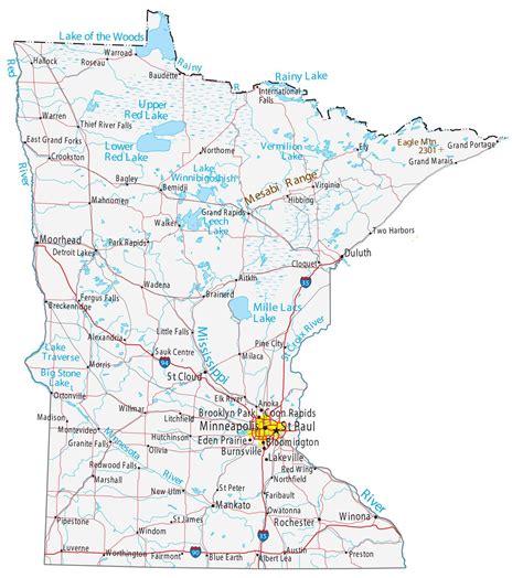 Map of Minnesota Cities - Minnesota Road Map - Geology