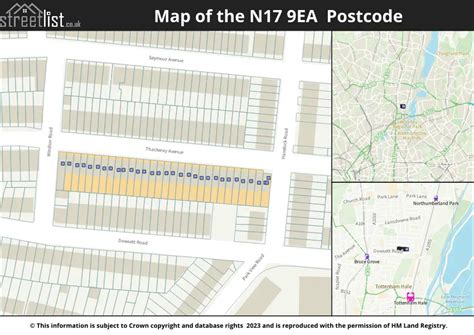 Map of N17 9EA postcode - doogal.co.uk