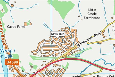 Map of NP15 1RF postcode - doogal.co.uk