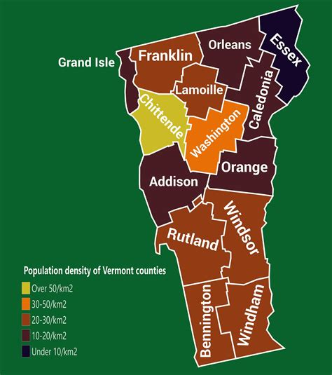 Map of Population by County Subdivision in Grand Isle County