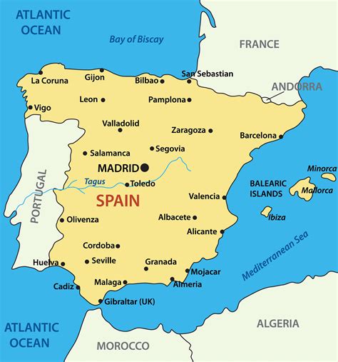 Map of Spain Guide of the World