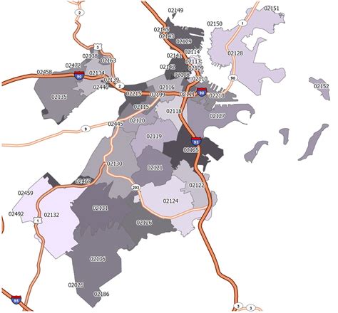 Map of Zip Codes in Boston, MA Simplemaps.com