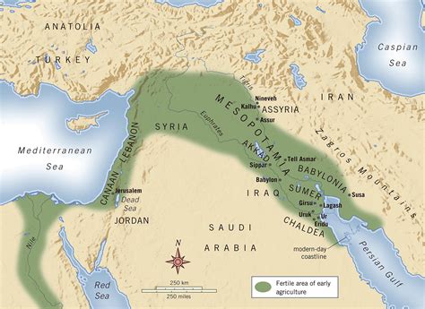 A Map of Mesopotamia's General Location including
