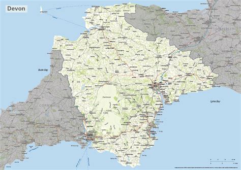 Map of devon.  This Devon map also shows the Devon is a large county in Englan...