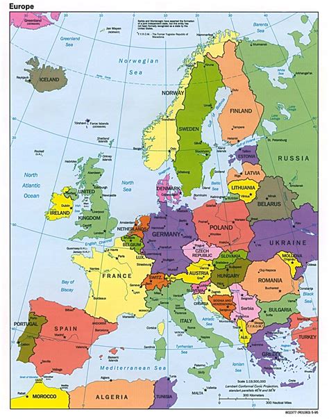 Europe Physical Map. The physical map of Europe sh