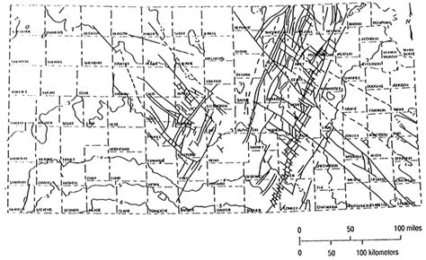 Another kind of fault occurs when one block of rock is faulted upward and over another. If the plane of the fault is steep, it is called a "reverse fault" (fig. 6b) and if it is low angle, it is called a "thrust fault" (fig. 6c). The fault at Salina-Lindsborg fields is a reverse fault, and the Humboldt fault zone includes some reverse faults.. 