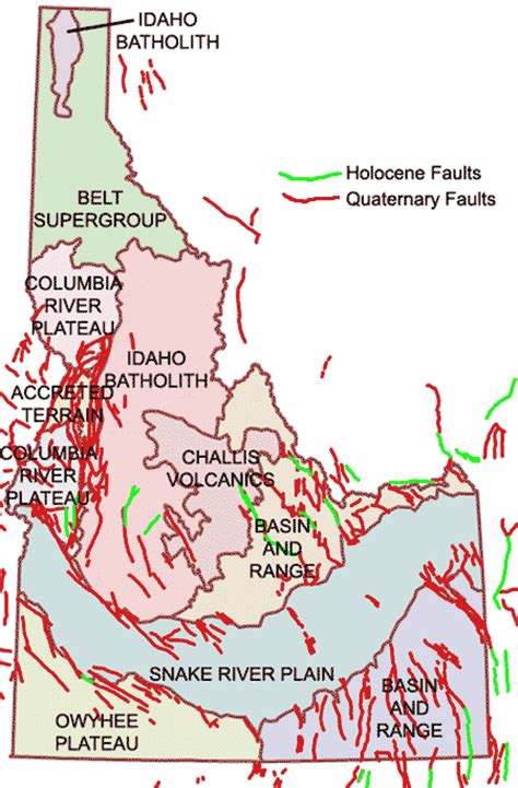 Map of idaho fault lines. Fault is a fracture zone between two blocks of rock that allows the blocks to move relative to each other [1]. Movement can occur quickly in the form of an earthquake, or slowly in the form of creeps. During an earthquake, the rock on one side of the fault suddenly slides against the other side. The fault surface can be horizontal, vertical, or ... 