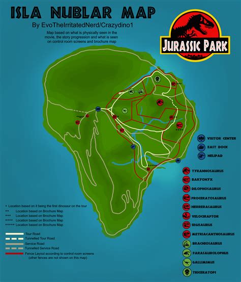 Map of jurassic park - Sep 1, 2023 · The Jurassic Park Gate is about 3.5 miles from the Keahua Arboretum and close to the Kuilau Ridge Trail. The road to the Keahua Arboretum is paved, but becomes a dirt road after the bridge at the arboretum. After the Keahua Arboretum, the road becomes the Waikoko Forest Management Road. A four-wheel-drive vehicle is recommended for this part of ... 