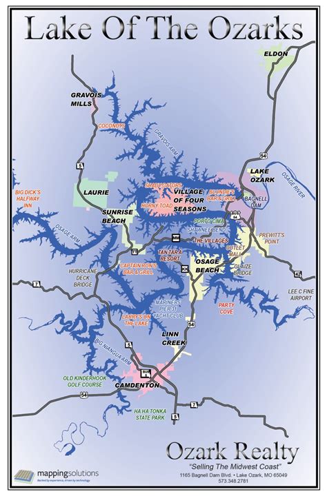 The original map of Lake of the Ozarks, reproduced by Gallup Map Company, is a work of art that inspires conversations.. 