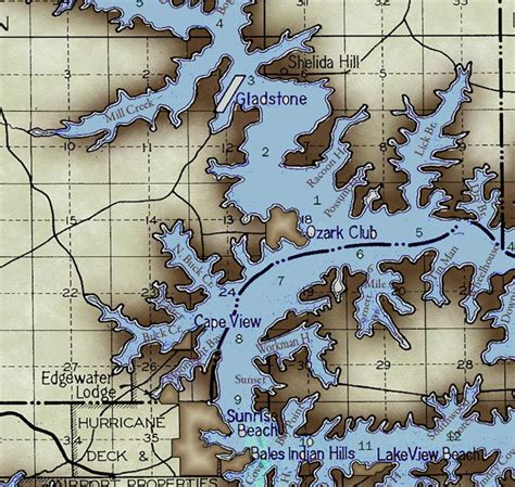 Vintage Lake of the Ozarks Map Brilliant Rev