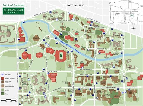 Location. Michigan State University is located in East Lansing, Michigan; population 48,579. The campus is in a rural fringe setting. East Lansing, Michigan. 48824-1046 USA.. 