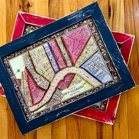 Map of new orleans framed art.  Explore! Map multiple locations, get t...