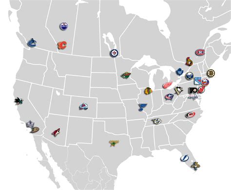 NHL Team Locations Map How do I use this map? Teams Last updated June 16th, 2023 Snapshot of the NHL There are 32 teams in the National Hockey League; NHL; 7 in Canada and the rest in the USA..