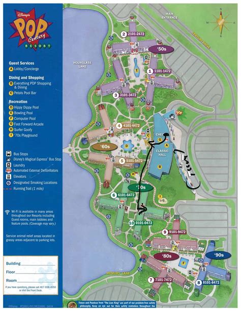Map of pop century resort. A map direction symbol is called a compass rose, and a simple compass rose symbol may only depict the four cardinal directions of north, east, west and south. A compass rose has be... 