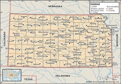 Major landforms in Kansas include the Ozark 