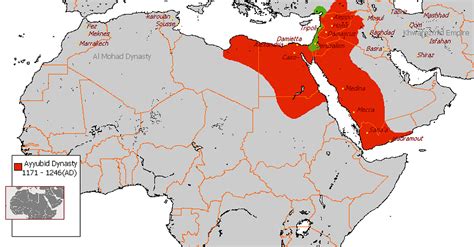 Map of the Ayyubid Empire - World History Encyclopedia