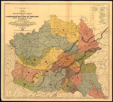 Map of the former territorial limits of the Cherokee "Nation of ...