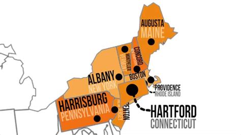 New England, region, northeastern United States, includ
