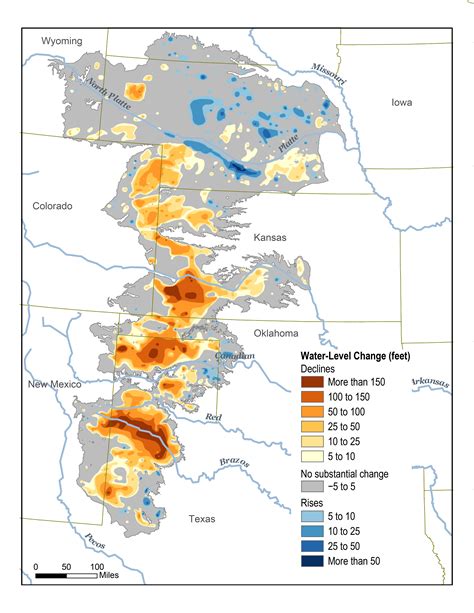 The water table, the upper boundary of the High Plains aquifer, ranges in altitude from about 6,000 to 1,200 feet above NGVD 29. A contour map of the water table shows groundwater flow direction is generally from west to east and locally toward streams ( figure 9 ). The average groundwater flow velocity in the High Plains aquifer is about 1 .... 