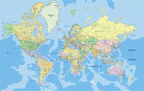  World Atlas Map shows all countries, their capitals, international boundaries, oceans, and latitude & longitude. This colored globe world atlas map helps you find any country you want and know their location in different hemispheres. Currently, there are 195 total countries across the globe. All the countries are labeled in different colors. . 