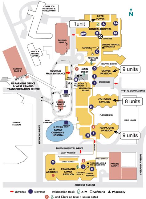 Map of uihc. Call Parking Dispatch at 319-335-8312 to: Report malfunctioning equipment, broken doors, or sign, light and other issues. Request Motorist Assistance for a jump start or vehicle locate. Call the Office of Campus Safety at (non-emergency) 319-335-5022 to: Report vehicle damage that may have occurred in the facility. Locked keys in vehicles. 