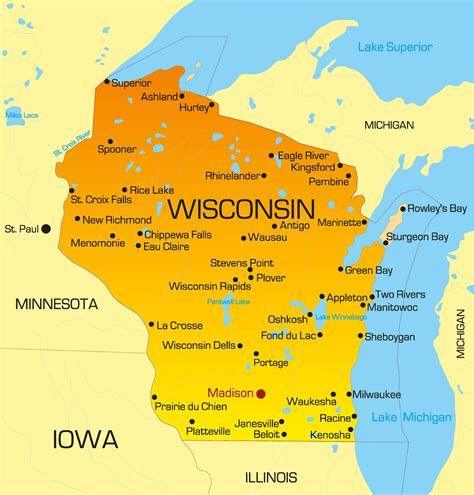 Map of wisconsin usa. Find many great new & used options and get the best deals for CloseUp USA Wisconsin Michigan and Illinois Kentucky Maps National Geographic 73 at the best ... 