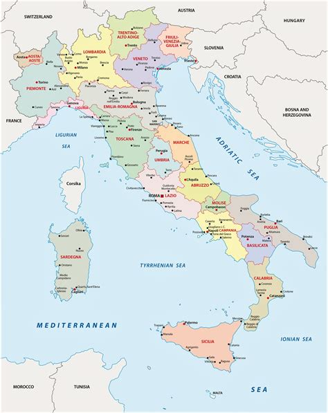 Road Map of Italy. Map location, cities, capital, total area, full size map..