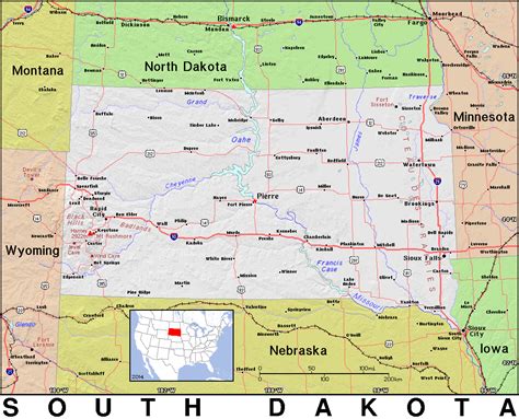 🌎 South Dakota state map, satellie view. Share any place, address search, ruler for distance measuring, find your location, routes building. City list of South Dakota, roads, streets and buildings on the live satellite photo map. Banks, hotels, bars etc. on the interactive online satellite South Dakota map - absolutely free.. 