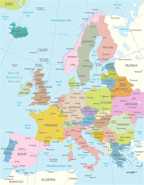 Map of Europe showing the Eastern European Countries. All the countries of Eastern Europe were once part of the communist eastern bloc of countries led by the USSR during the Cold War. Most of Eastern Europe's countries have pursued closer ties with the West and greater European integration.